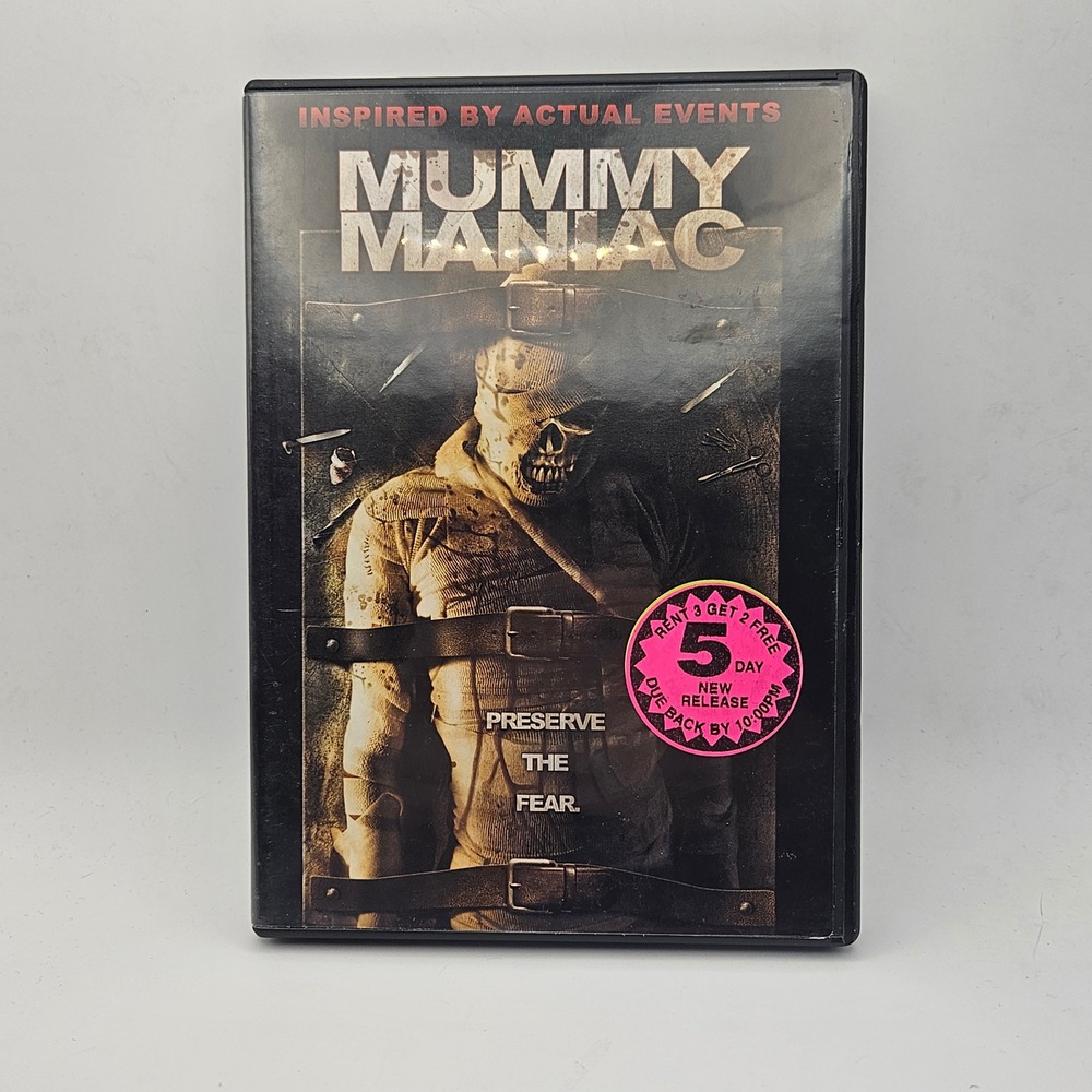 Mummy Maniac DVD 2007 Lionsgate Horror Slasher Movie Ex-Rental